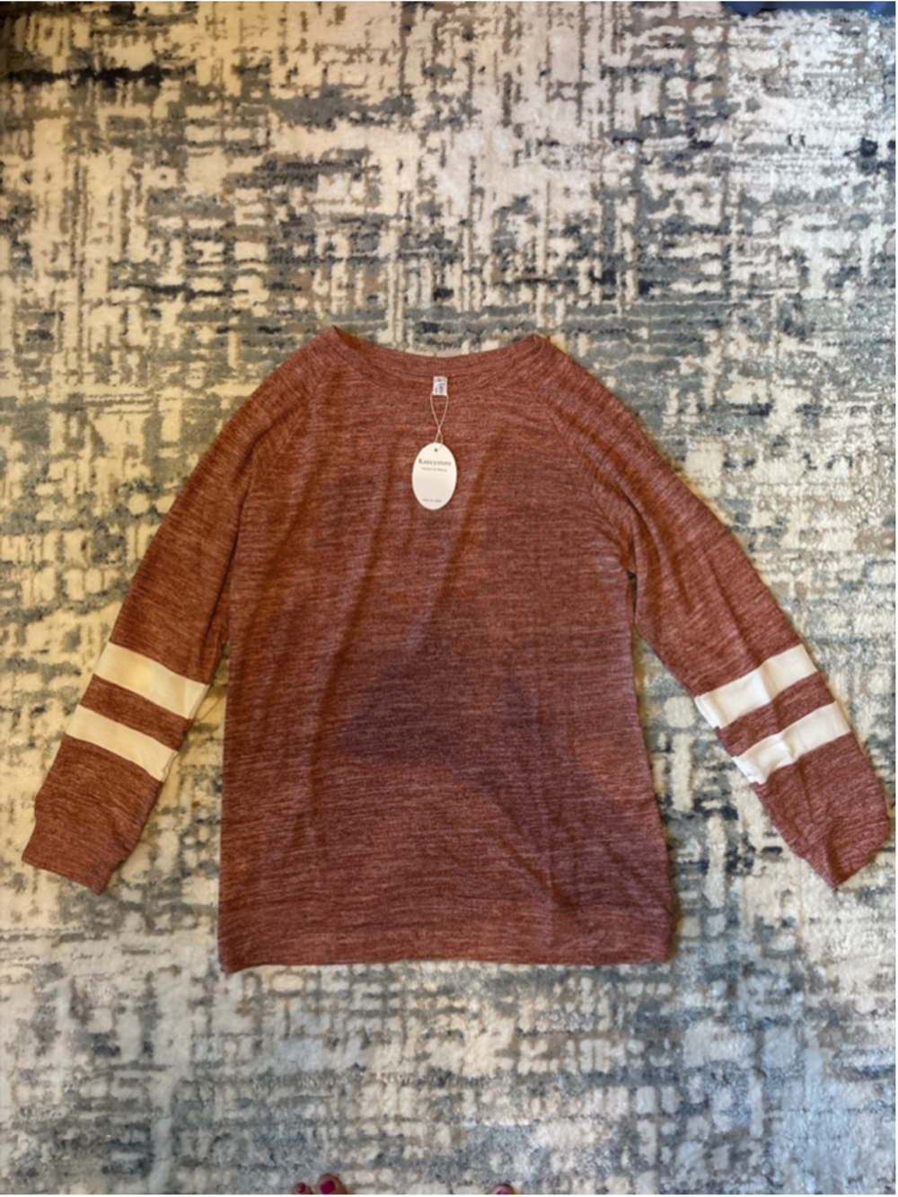 Kancystore Rust Colored Long Sleeve Light Sweater - Size L